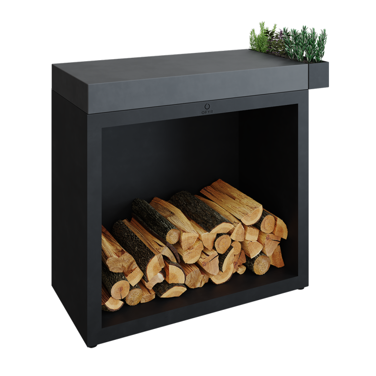 OFYR BUTCHER BLOCK STORAGE 90 BLACK CERAMIC DARK GREY