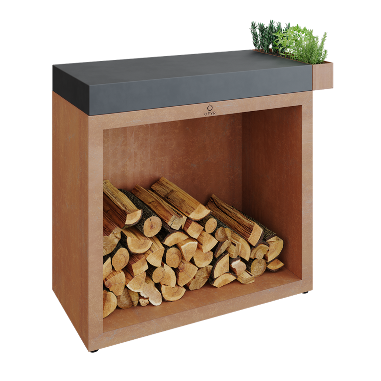 OFYR BUTCHER BLOCK STORAGE 90 CORTEN CERAMIC DARK GREY