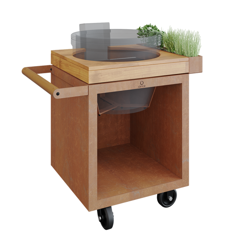 OFYR KAMADO TABLE CORTEN 65 PRO TEAK WOOD KJ